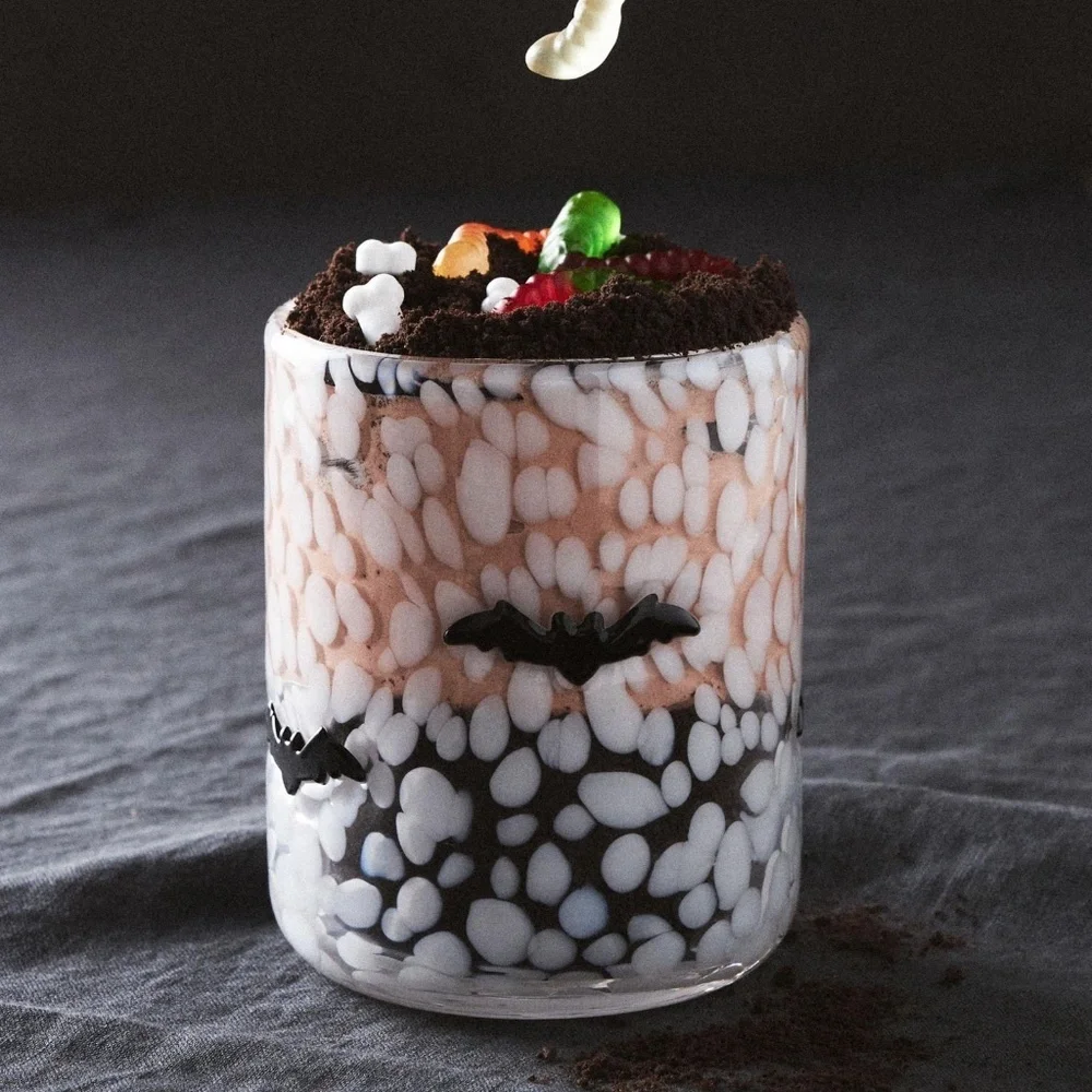 NWT Anthropologie Mystic Juice Glass Halloween Bat